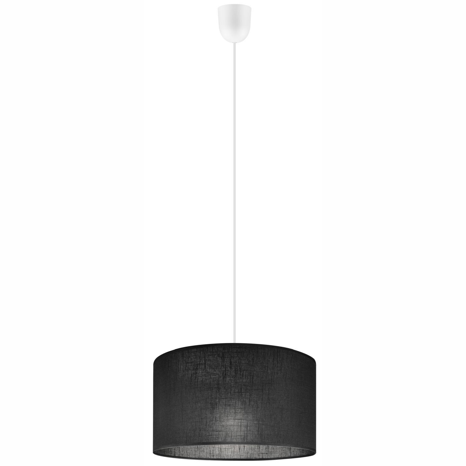 Lampe à suspendre noire ronde Ø 35 cm E27 réglable tissu ISIDE