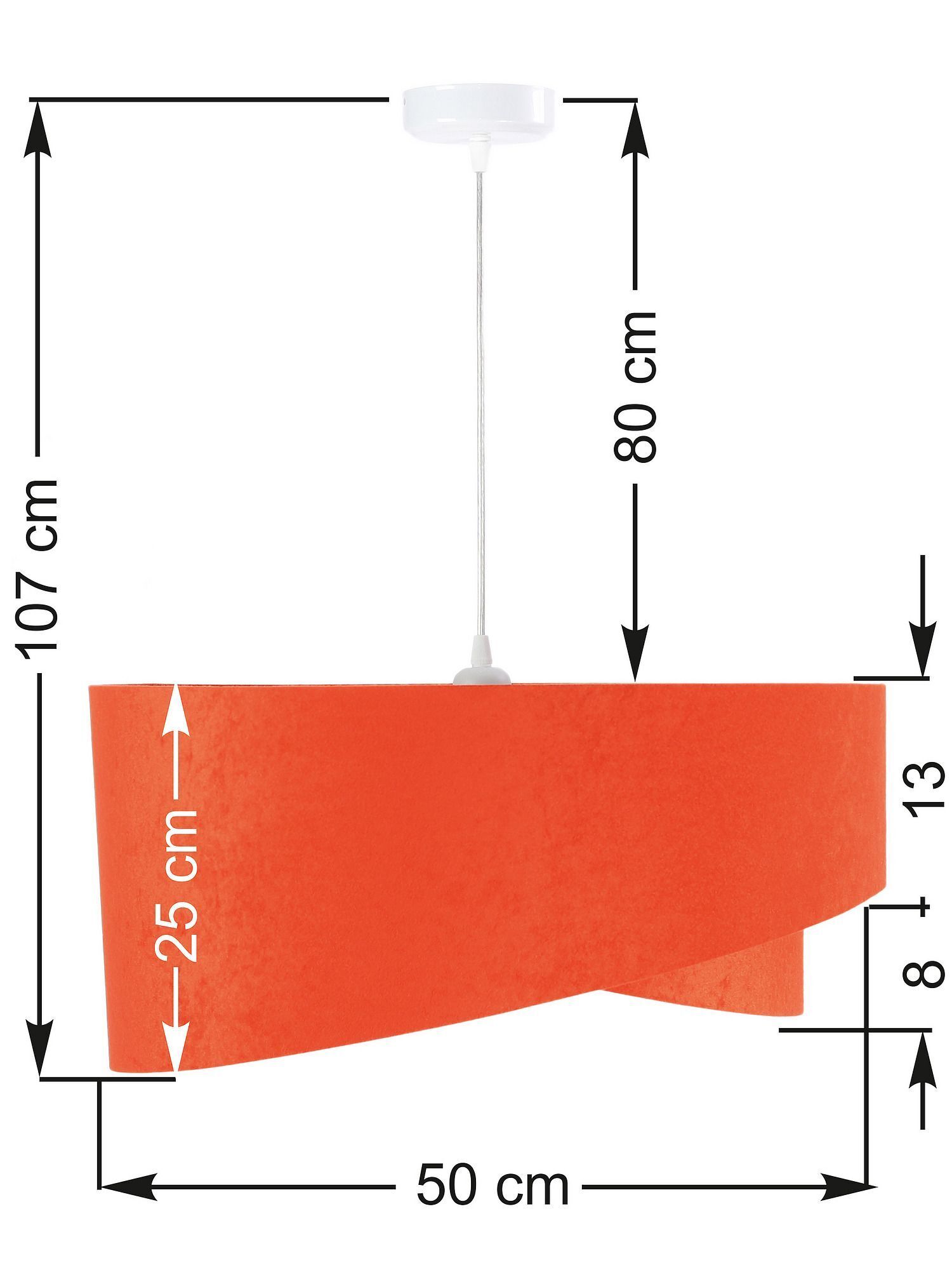 Salon Lampe à suspendre Orange Coloré Tissu rond Ø50cm Diagramm, Handlung