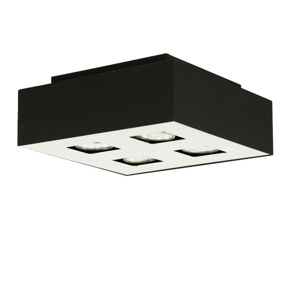 Deckenleuchten Büro Deckenleuchte, LED, moderne Leuchte, schwarz, 4er-Spot