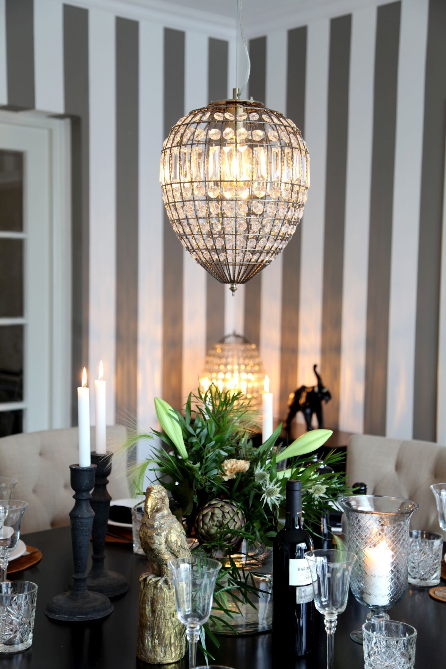 hängende lampe, kristall, kugelschirm lampe