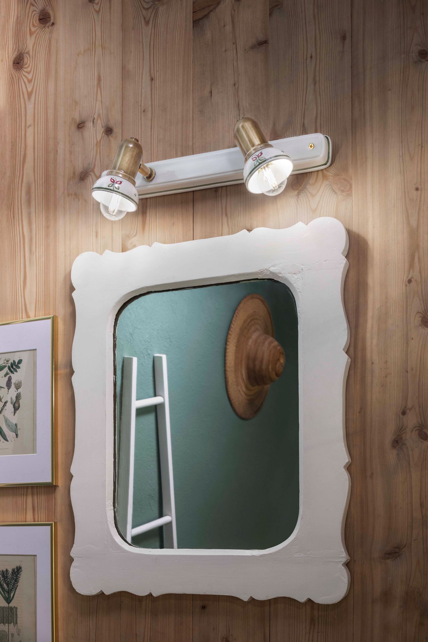 Spot mural métal céramique E14 orientable 2 flammes Drinnen, Innenarchitektur