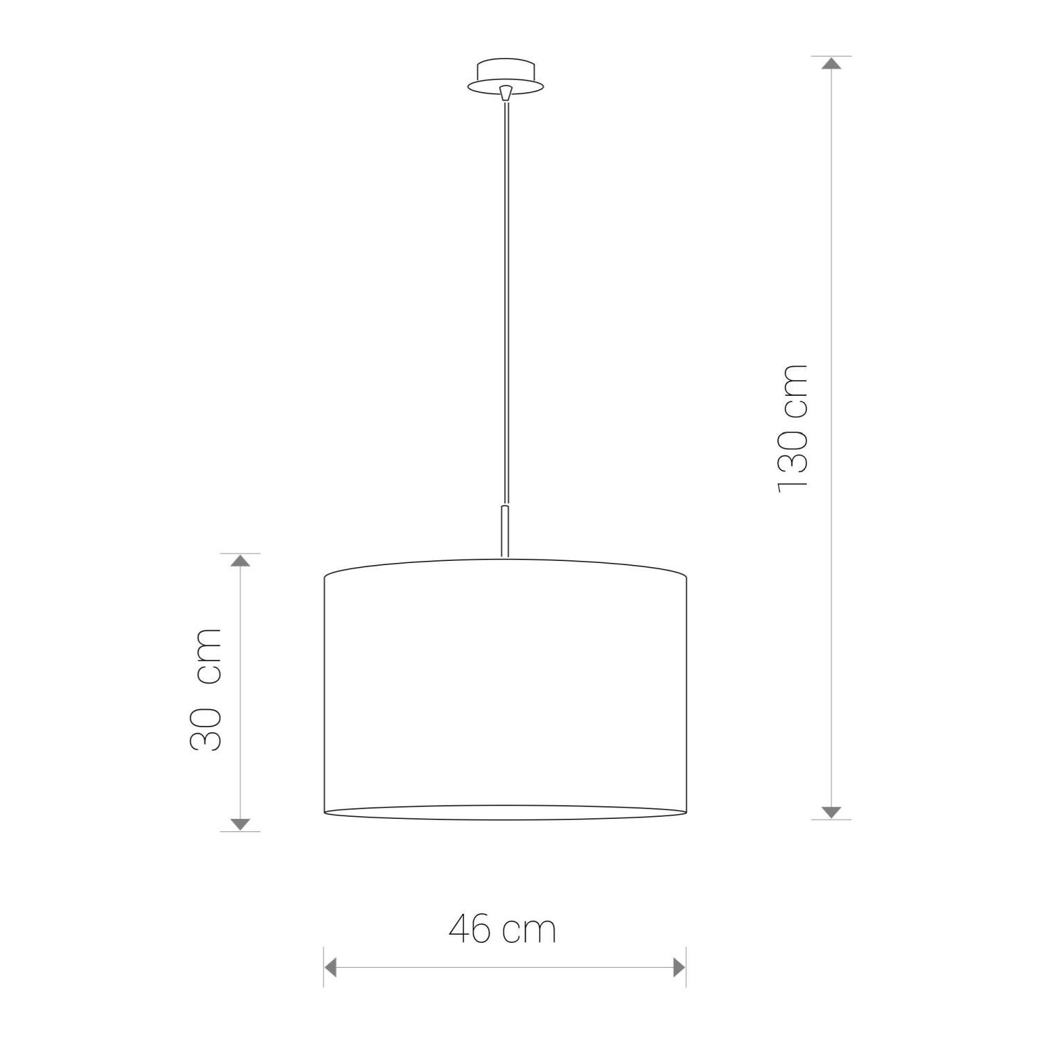 Pendelleuchte E27 in Schwarz Gold Stoffschirm Ø 45 cm pendant light, ceiling lamp, cylinder shade, 46 cm width, 30 cm height