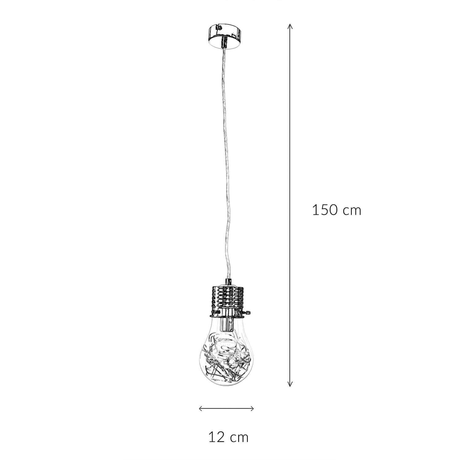 Lampe à suspendre verre métal design ampoule décoratif E14