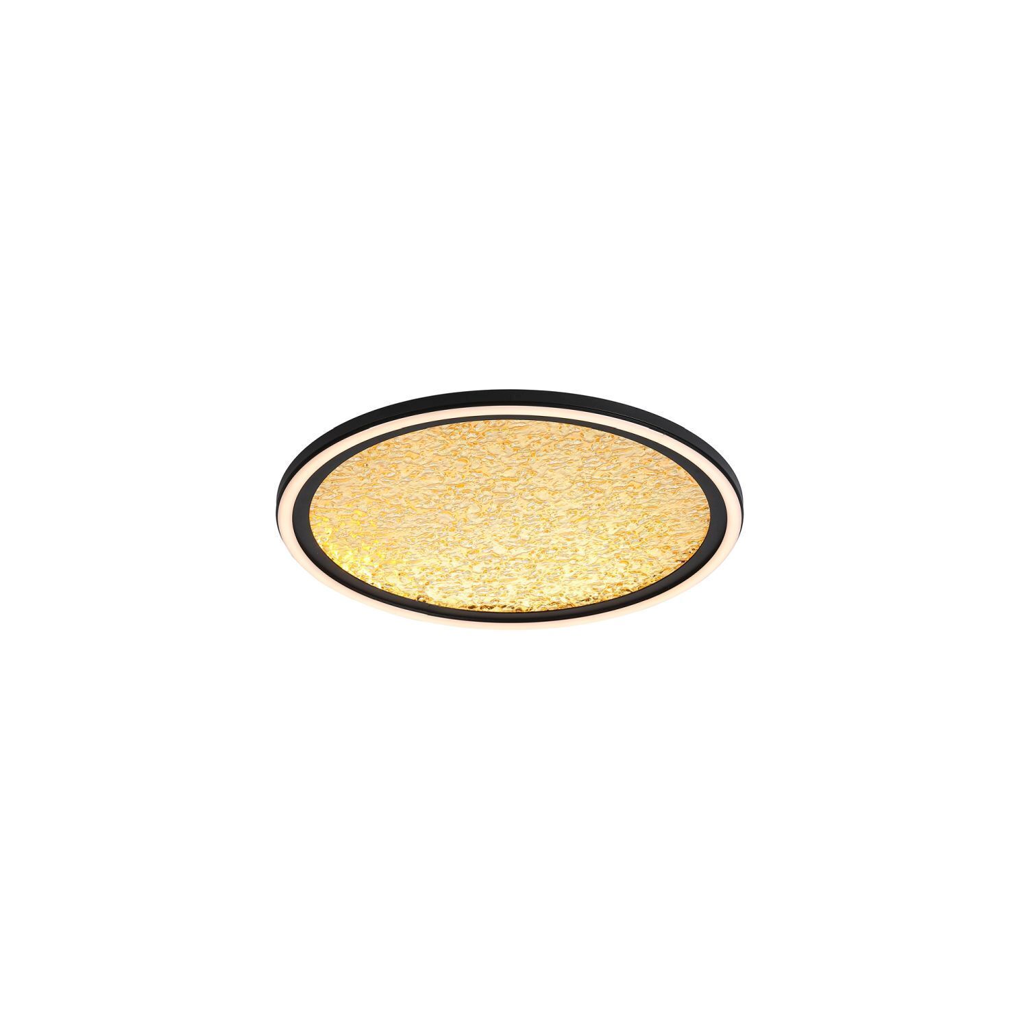 Plafonnier LED noir or métal 32 W Ø40 cm rond