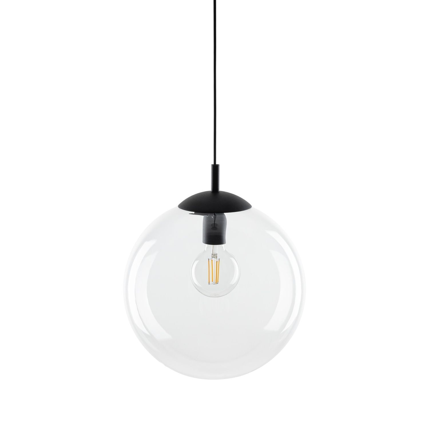 Hängelampe Glas rund Ø 35 cm H: max. 175 cm E27 Kugel Schirm Licht, Leuchter, Lampe