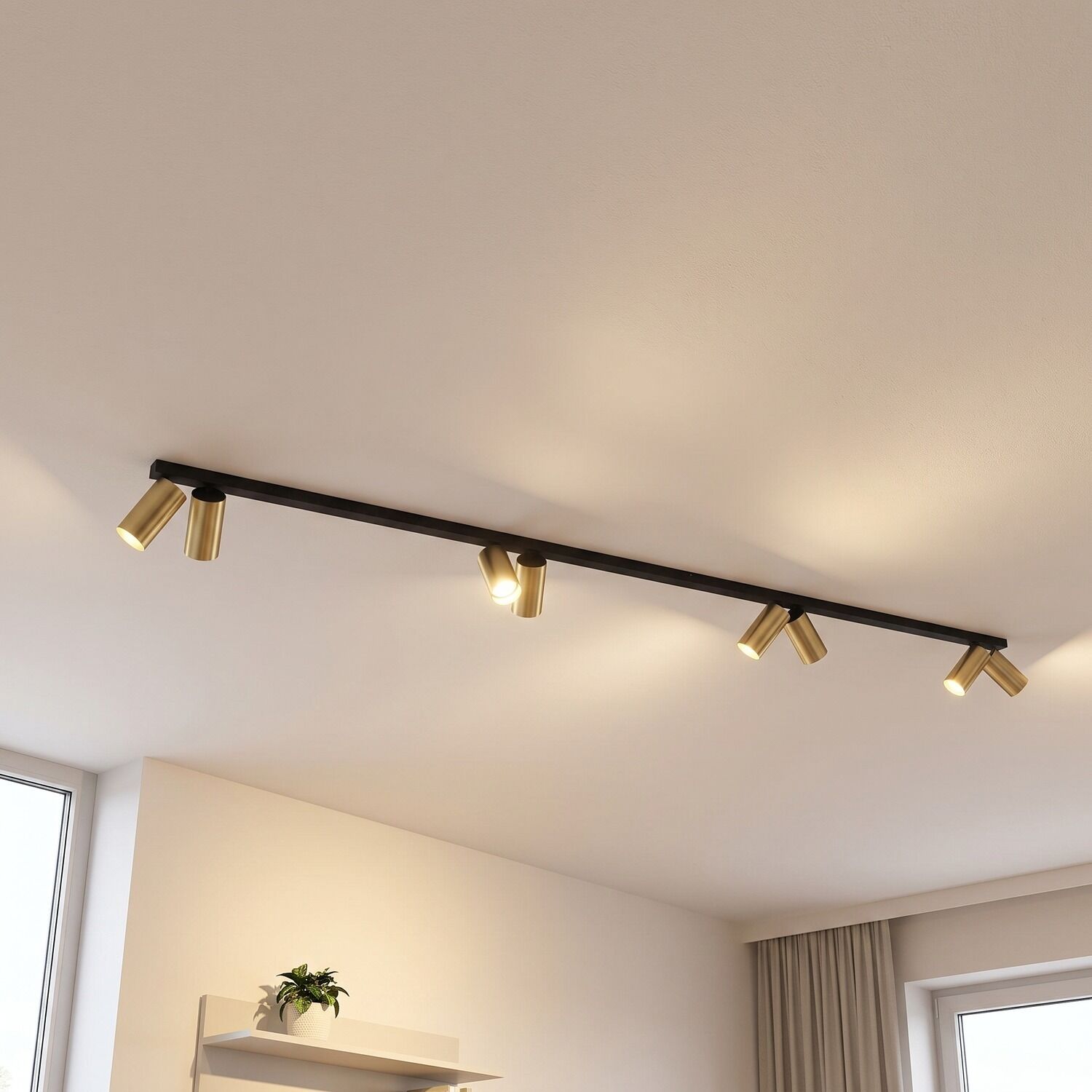 le67099-deckenstrahler-arbeitszimmer-flur-kueche-wohnzimmer-innen-metall-messing-modern-8-flammig-gu10-ip20-gold-01 de, track lighting, Spots, gold, modern