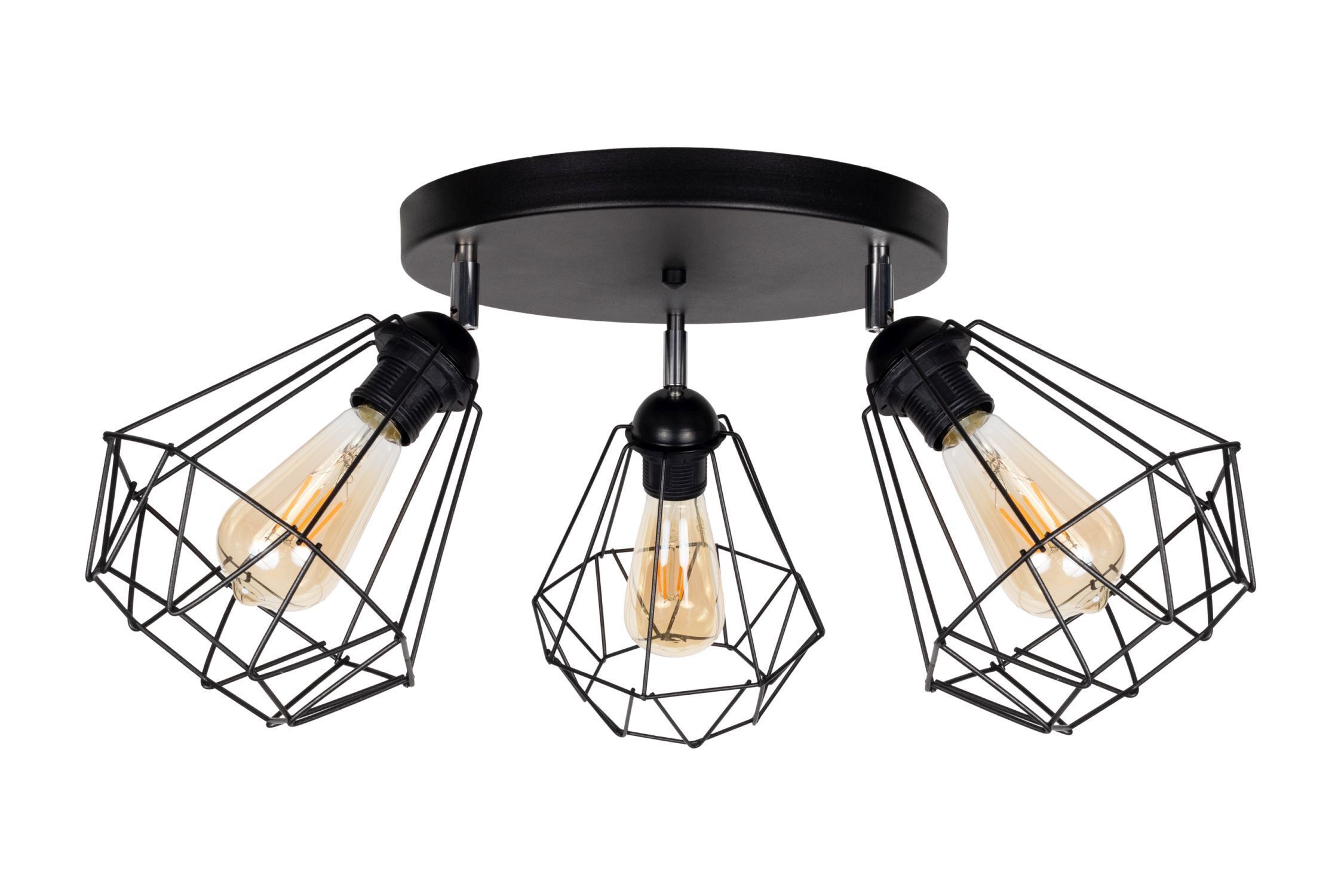 Spot de plafond noir flexible métal E27 L:55 cm 3-flmg