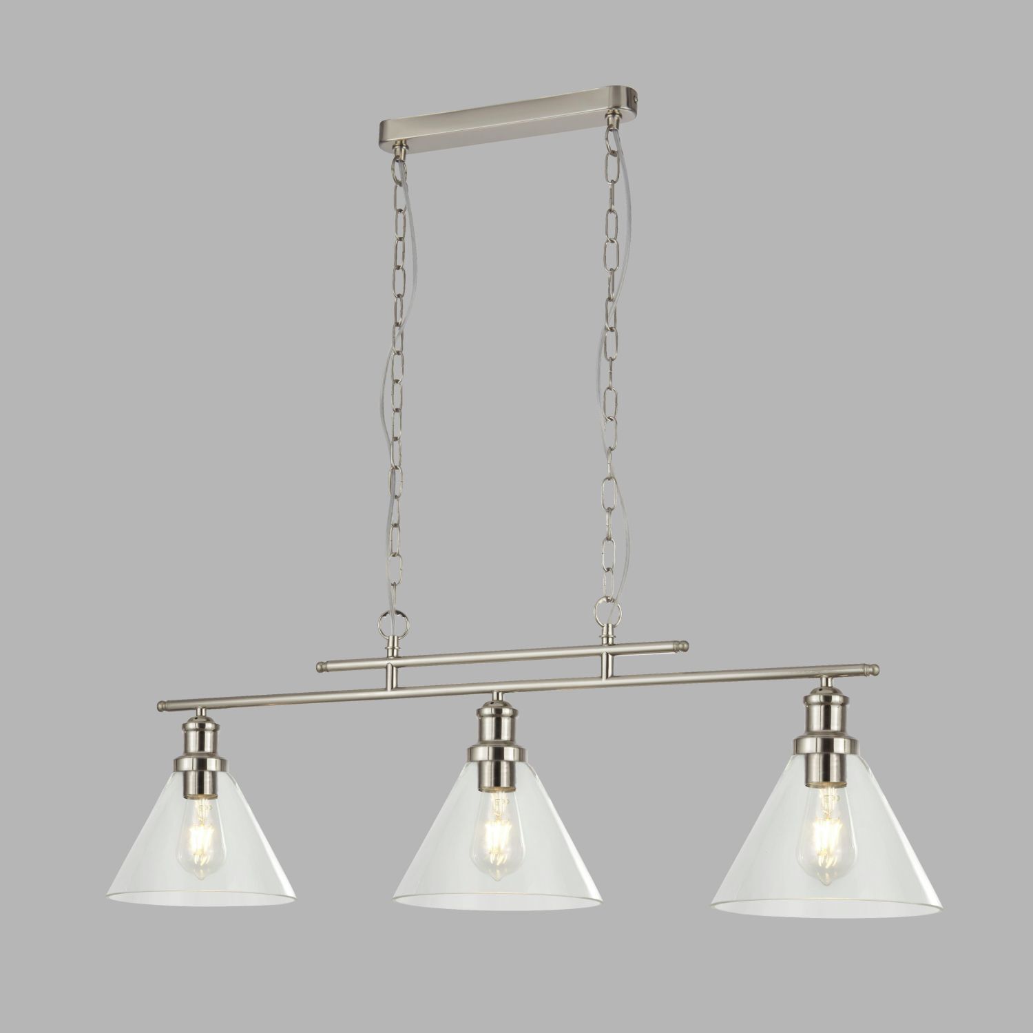 Suspension 3 flammes E27 L : 95 cm Design vintage