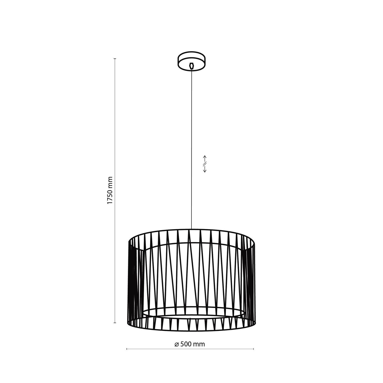 Suspension MINA noir 3-flmg double abat-jour