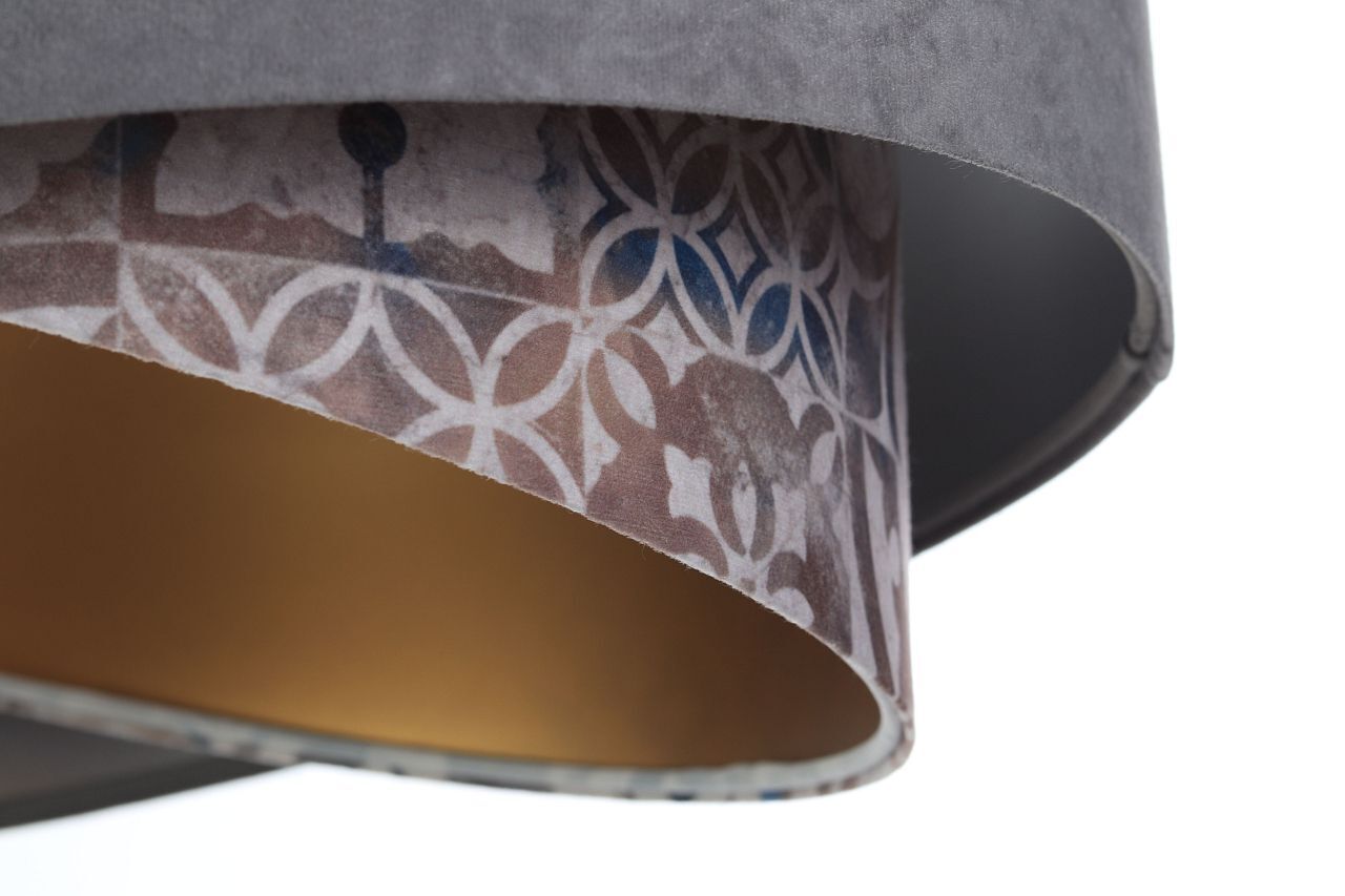 Suspension E27 ronde D : 50 cm Aspect velours Moderne Tissu