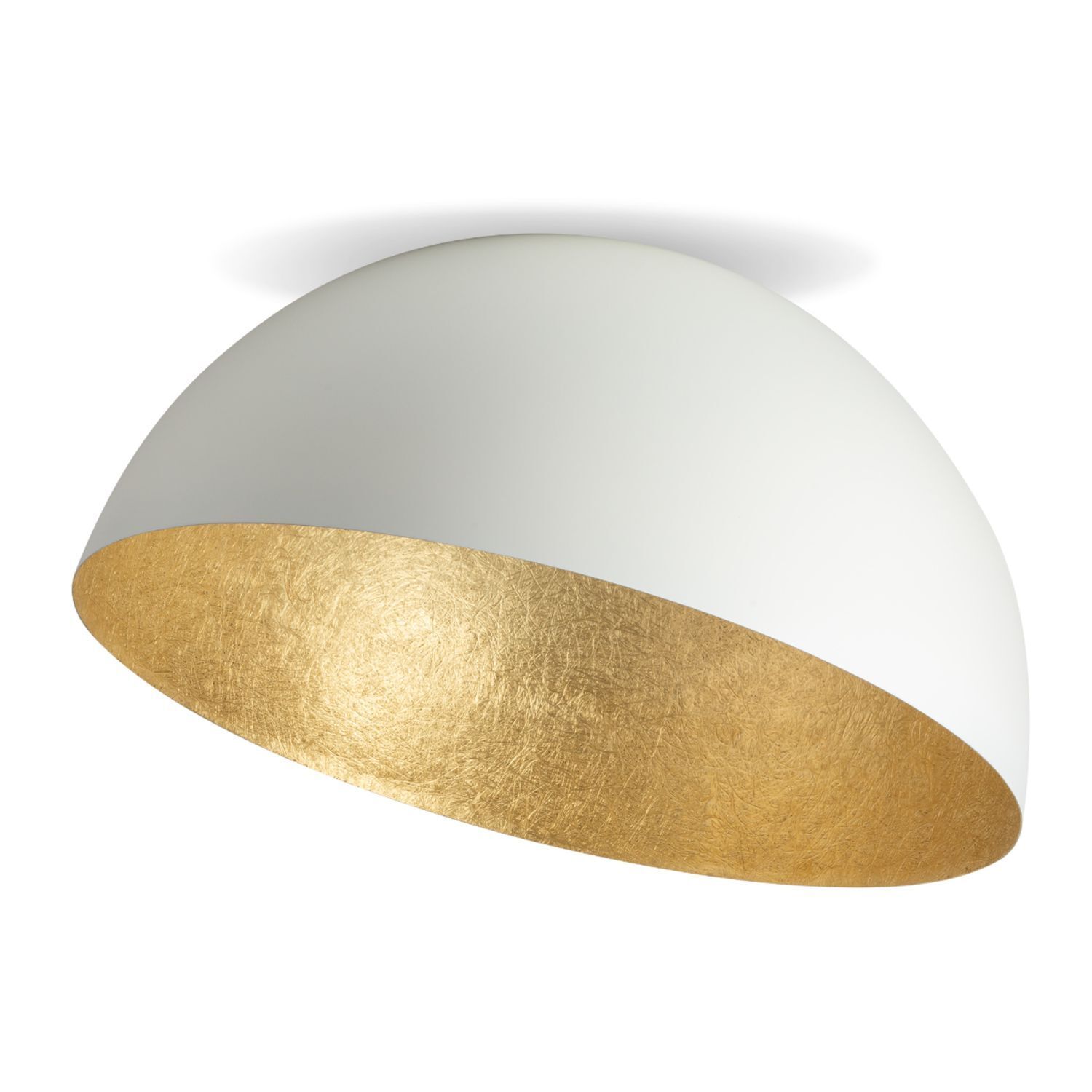 Lampe de plafond blanc or métal L:90 cm E27 décoratif