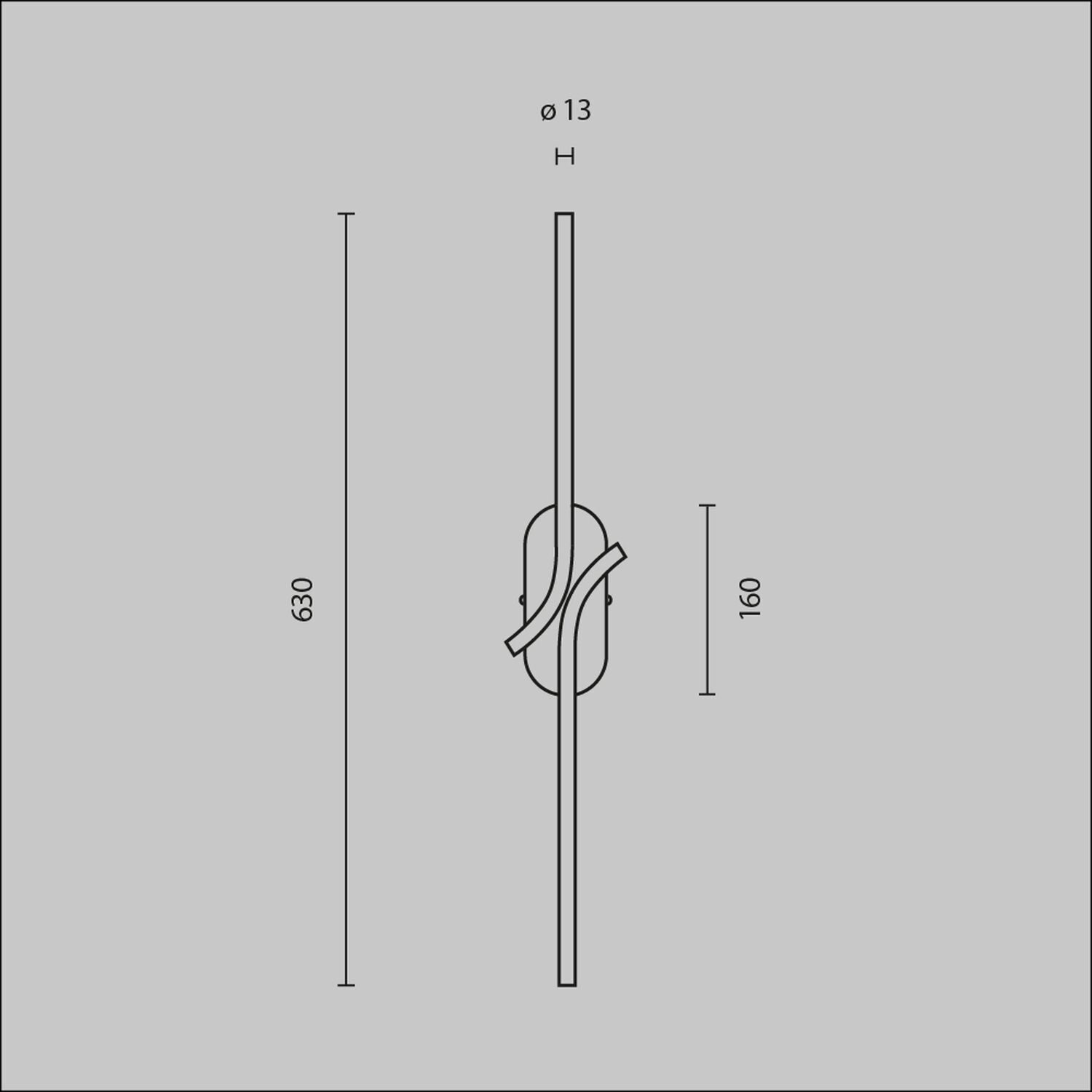Applique LED métal 63 cm de haut allongée 170 lm Moderne