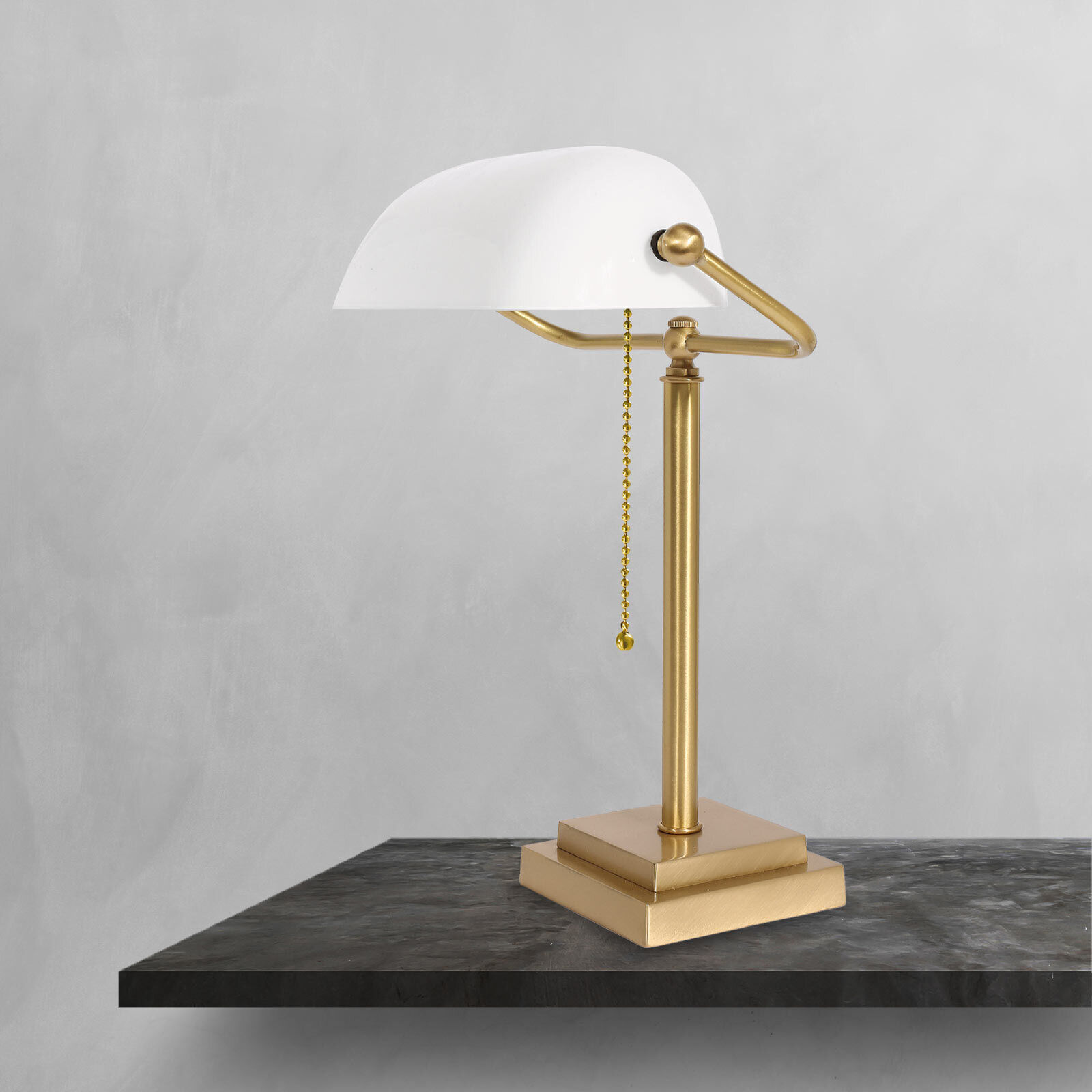 Tischlampe, Messing, Gold, Schirm, Zu Tischleuchte