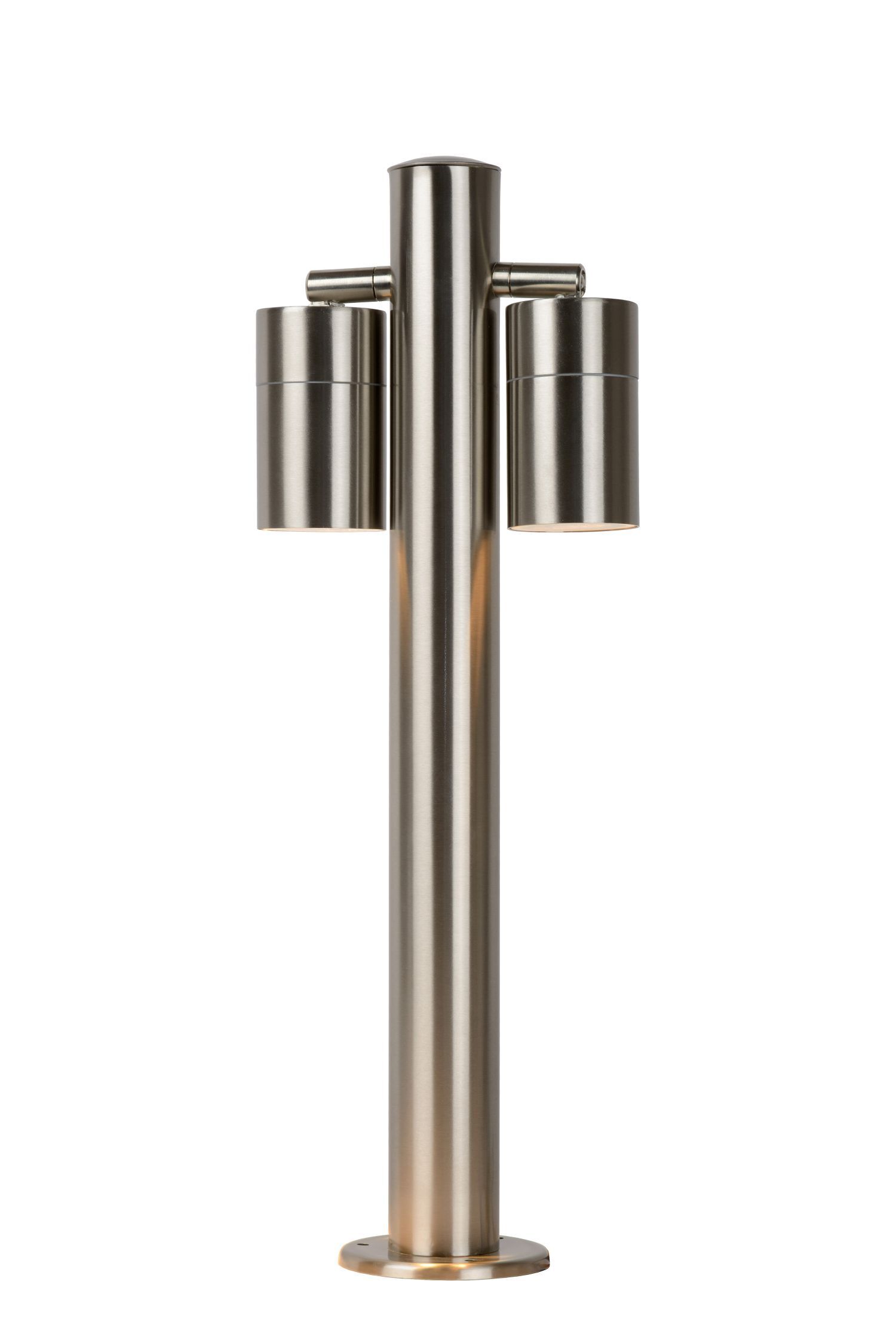 Stehlampe Außen Stahl Chrom IP44 GU10 H:30 cm Laterne, Standleuchte, Metall, Brass-Finish, Wandleuchte