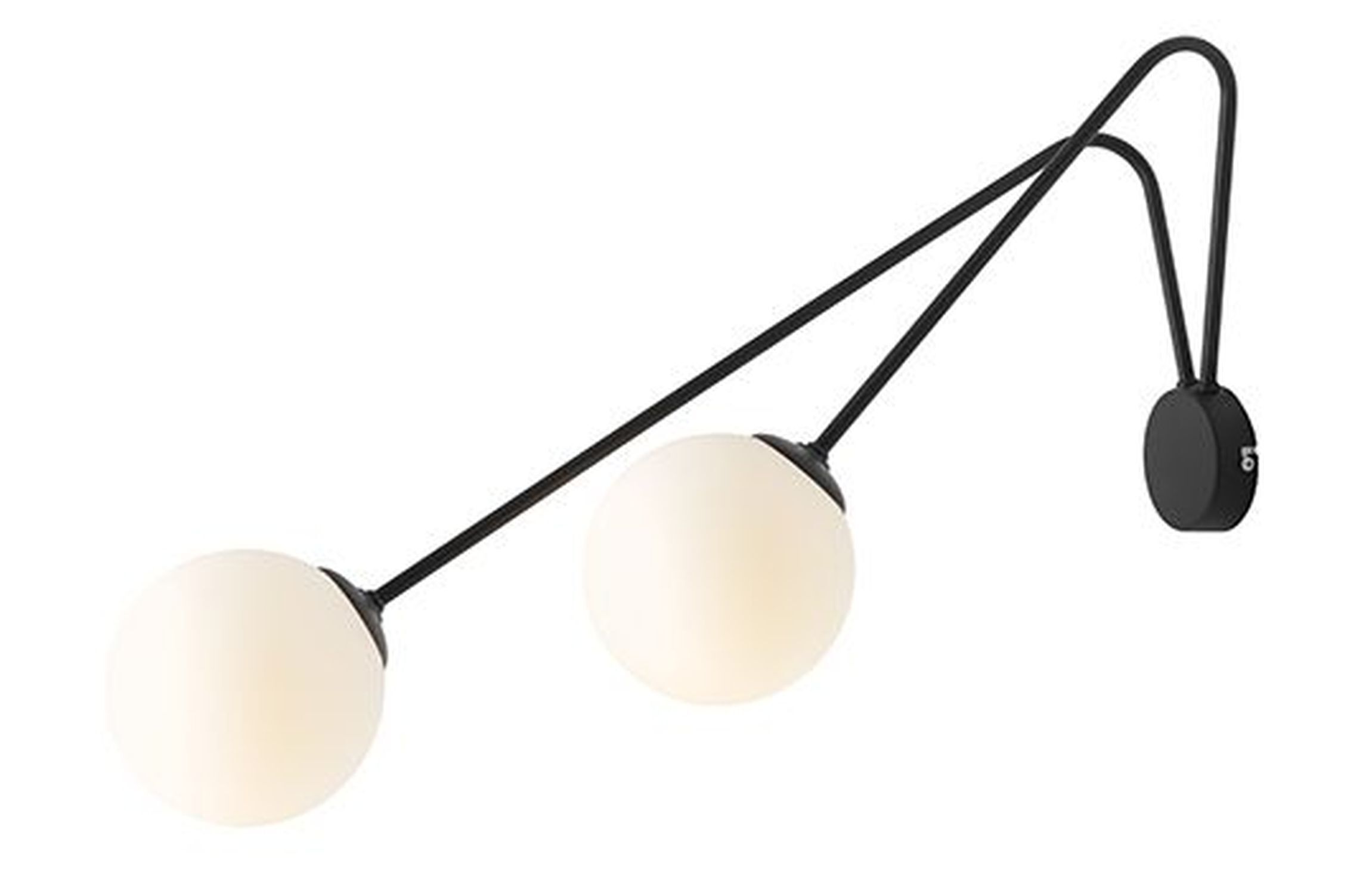 Applique murale anti-éblouissement verre métal noir P:50 cm boules