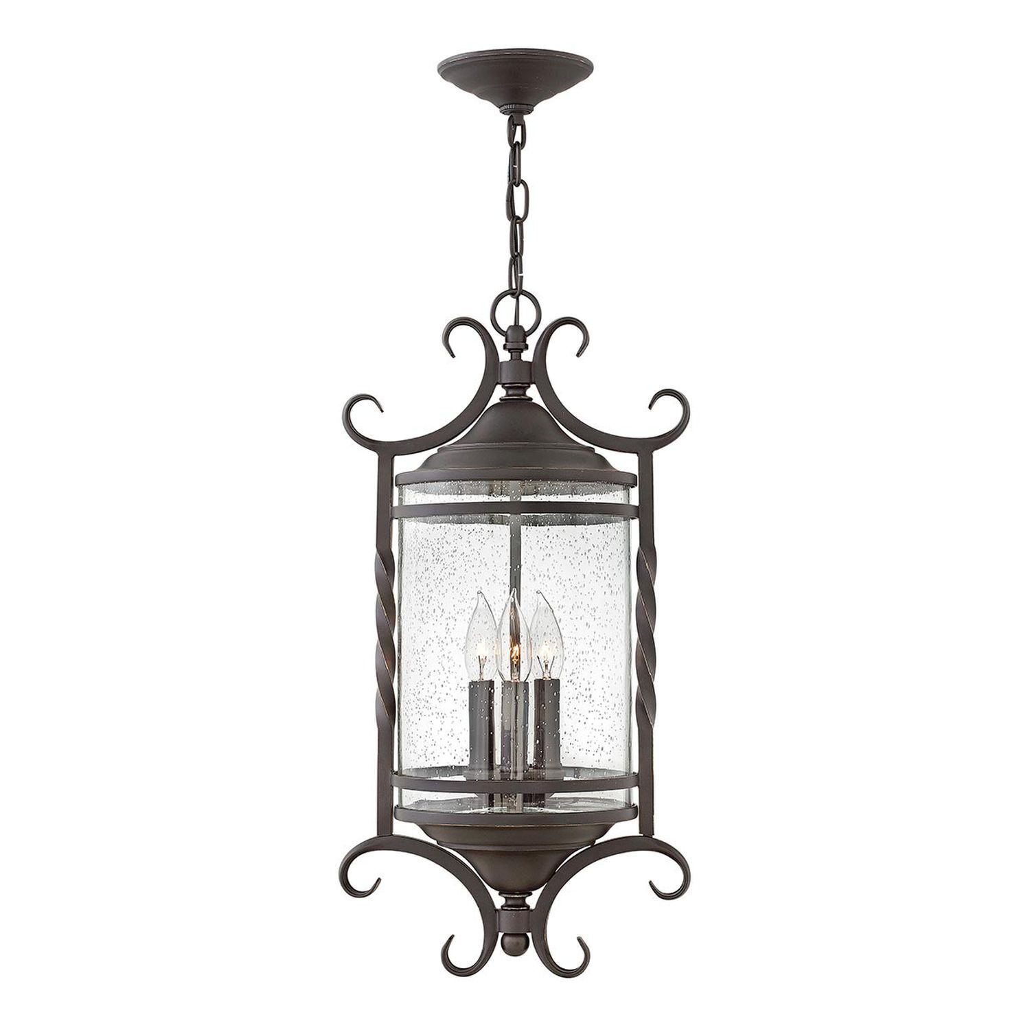 Suspension extérieure verre aluminium E14 IP44 30,1 cm de large