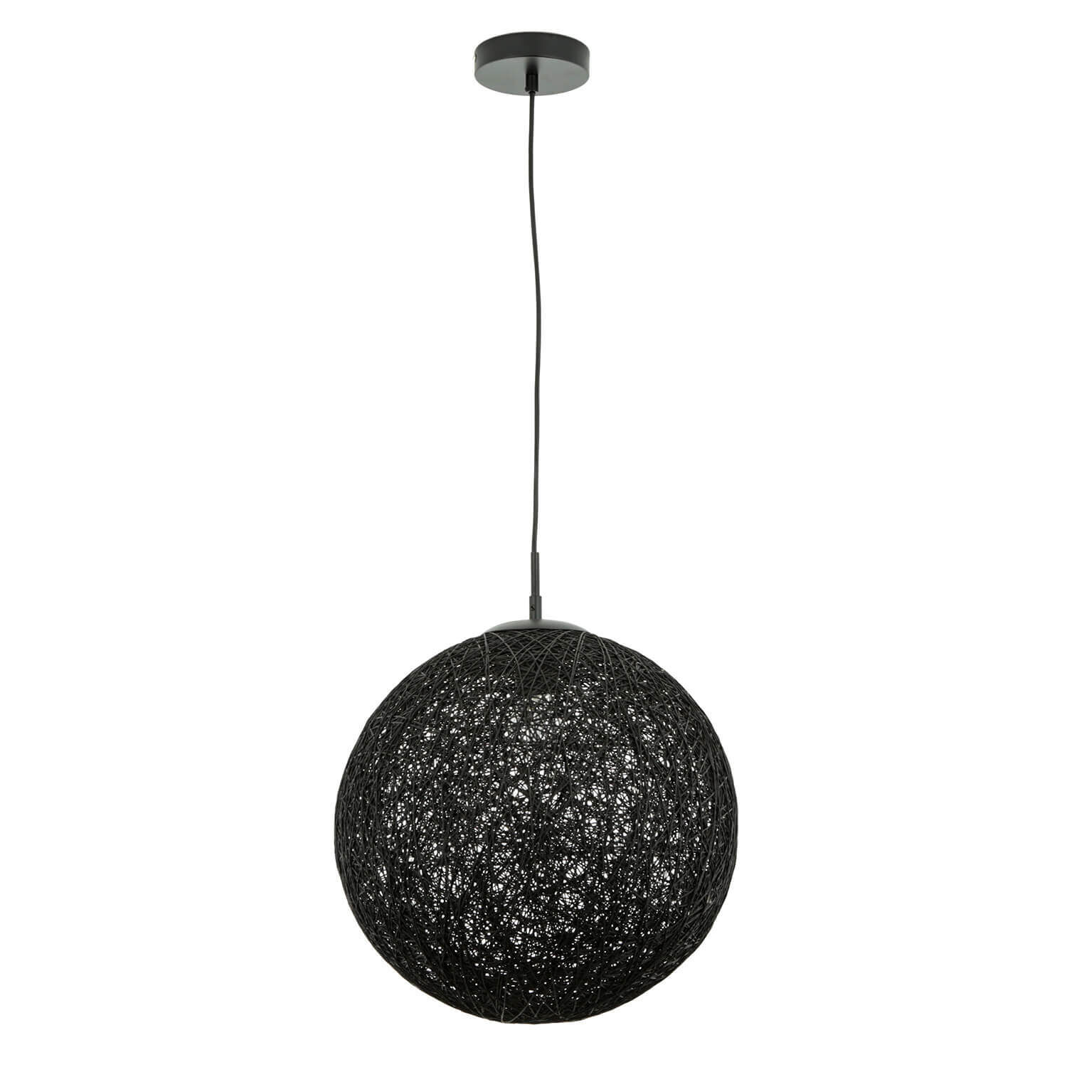 Suspension boule métallique tressée Ø 40 cm Noir