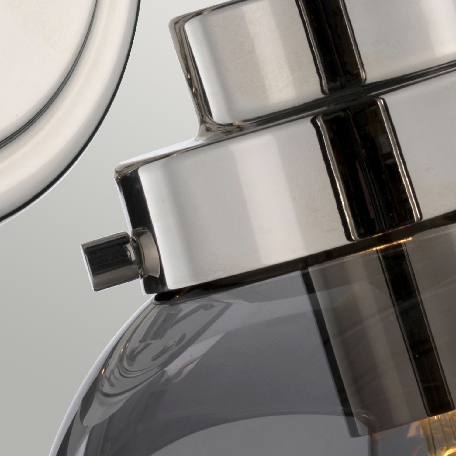 Applique Boule Abat-jour Gris Nickel E14 Design Rétro Flasche