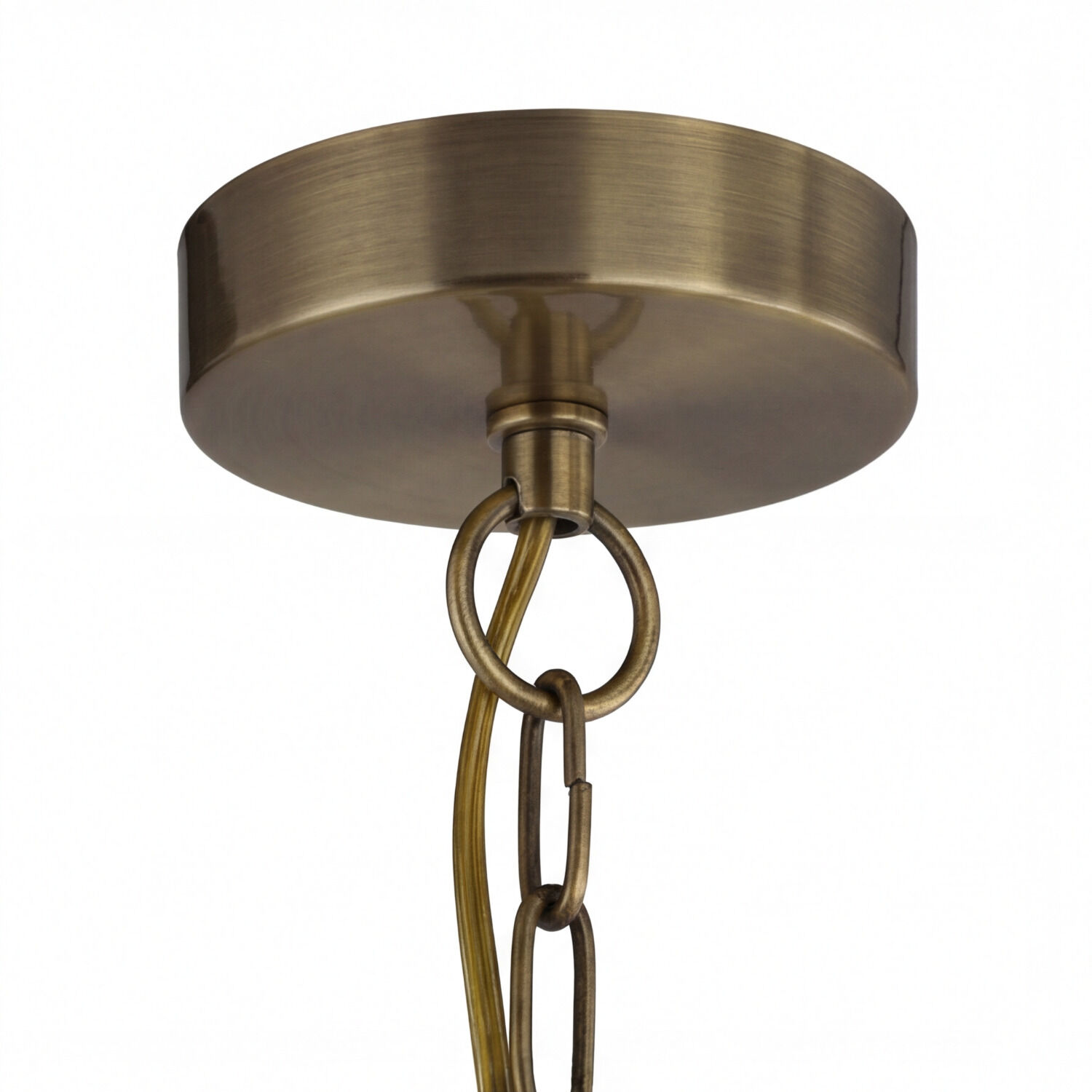 Deckenfassung, Messing, Kette, Rundkopf, Metallfinish