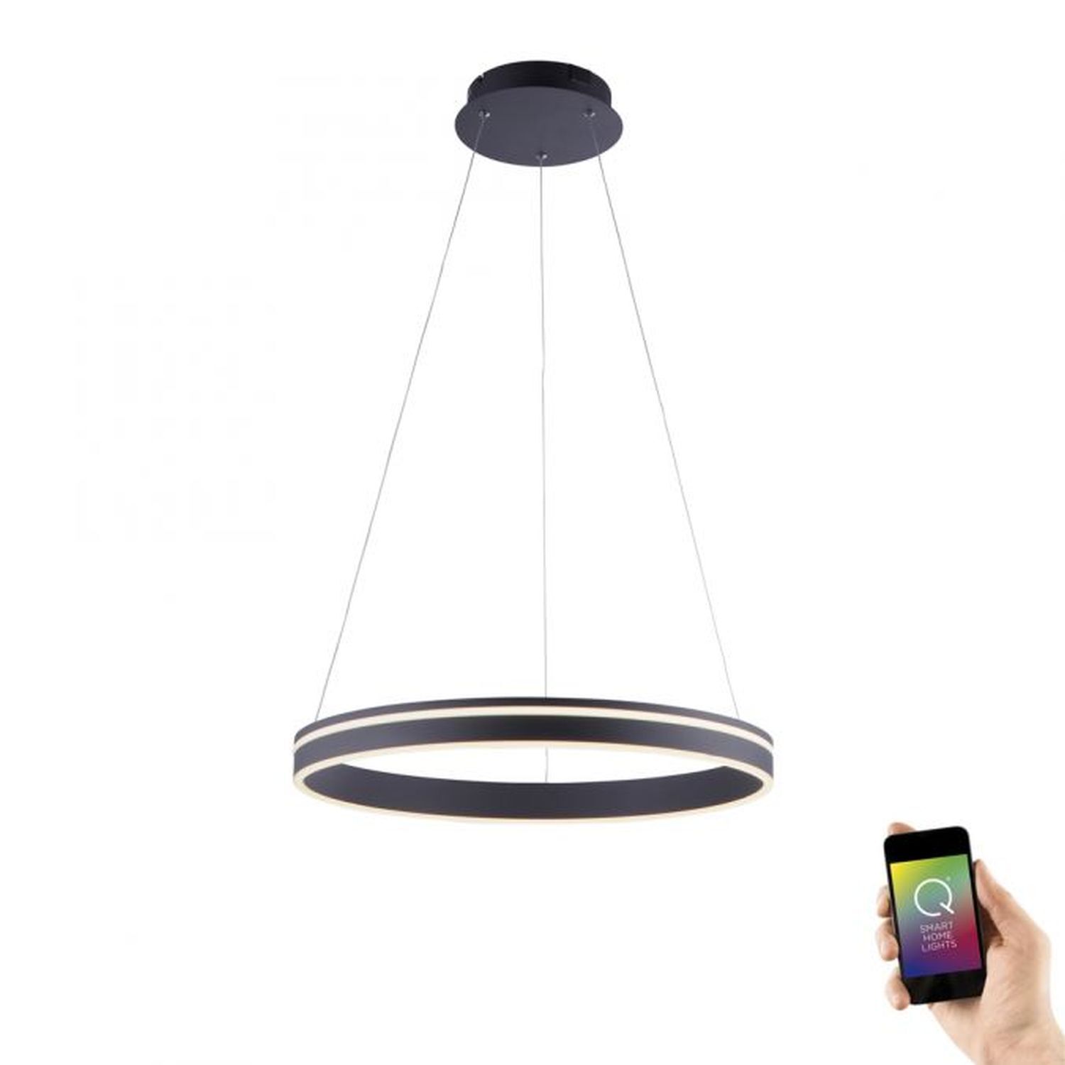 Lampe LED à suspendre Ring Ø59 cm 38 W dimmable Télécommande Lampe, Elektronik, Handy, Telefon
