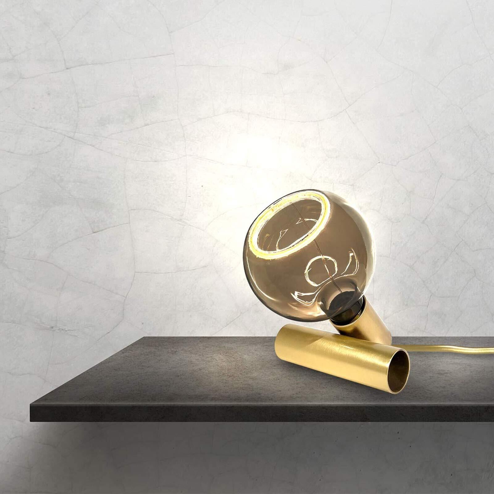 Lampe de table petite H : 8 cm Laiton véritable E27 en bronze clair
