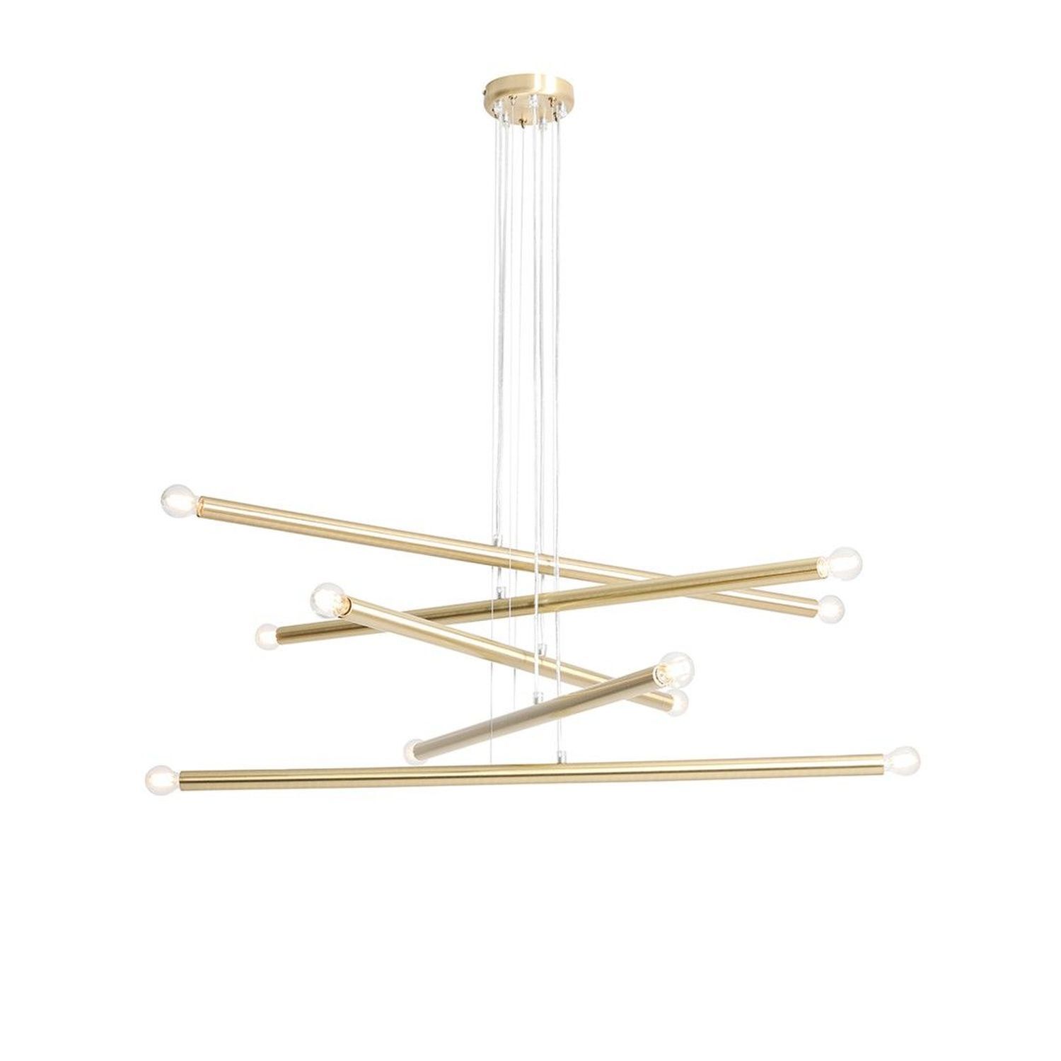 Suspension élégante métal en laiton E14 L:100 cm