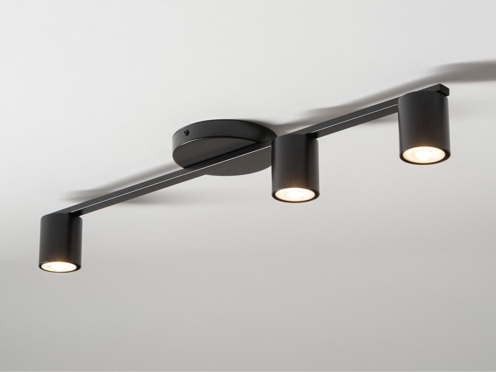 Plafonnier noir Cylindre GU10 3 flammes 70 cm de diamètre