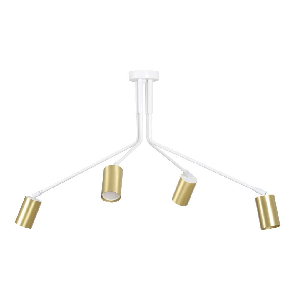 Projecteur de plafond 4 flammes GU10 blanc or Spot