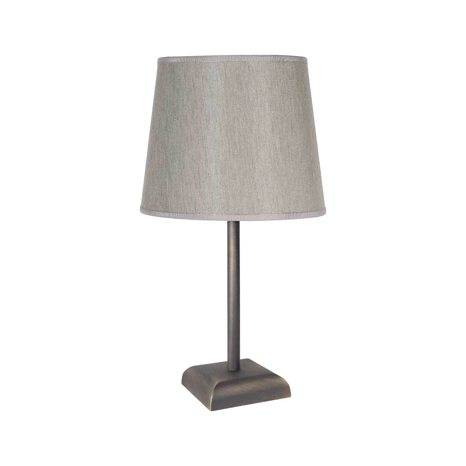 Lampe de chevet E27 laiton tissu 35 cm en bronze mat beige