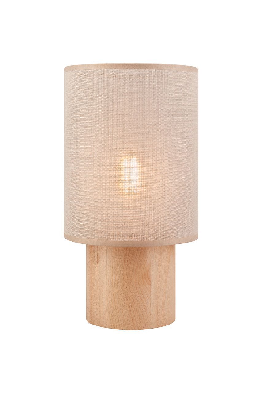Lampe de table bois tissu beige E27 30 cm Moderne REI