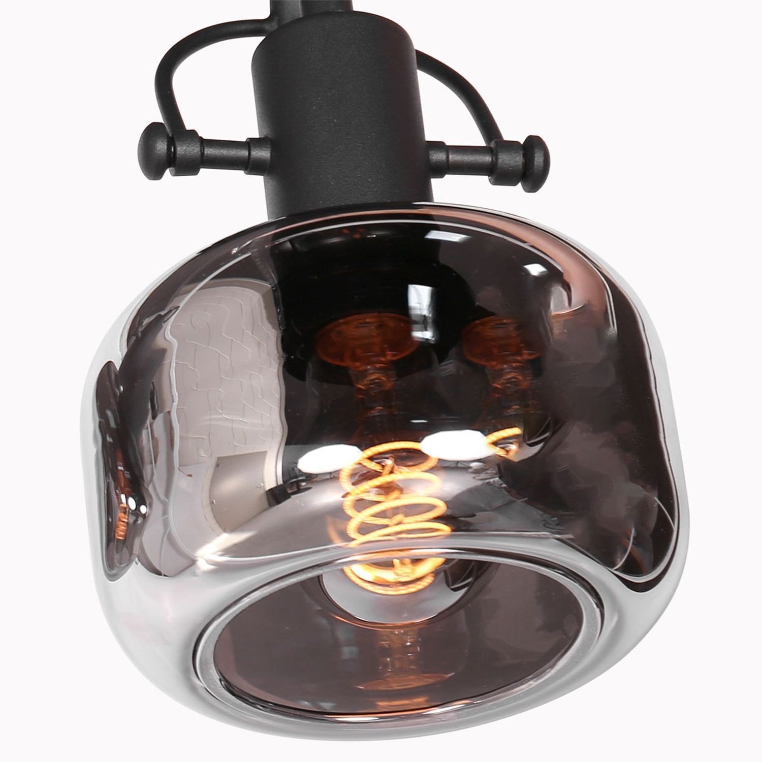 Spot de plafond élégant noir gris fumé E27 L:40 cm
