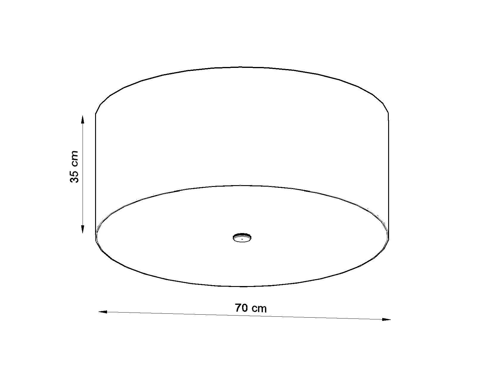 Plafonnier Tissu Verre Ø 70 cm H : 35 cm Noir