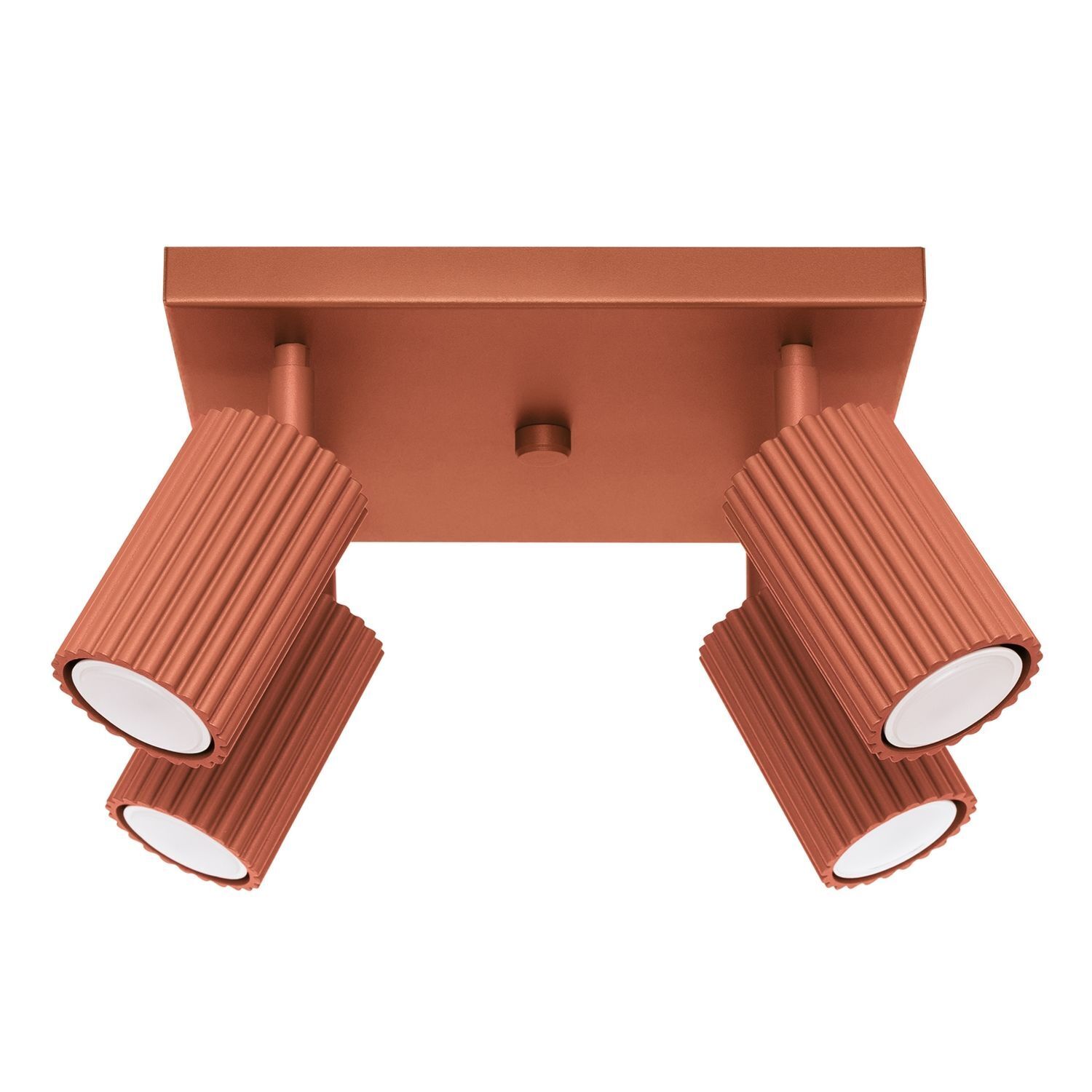 Projecteur de plafond GU10 4 flammes L : 25 cm petit carré rouge