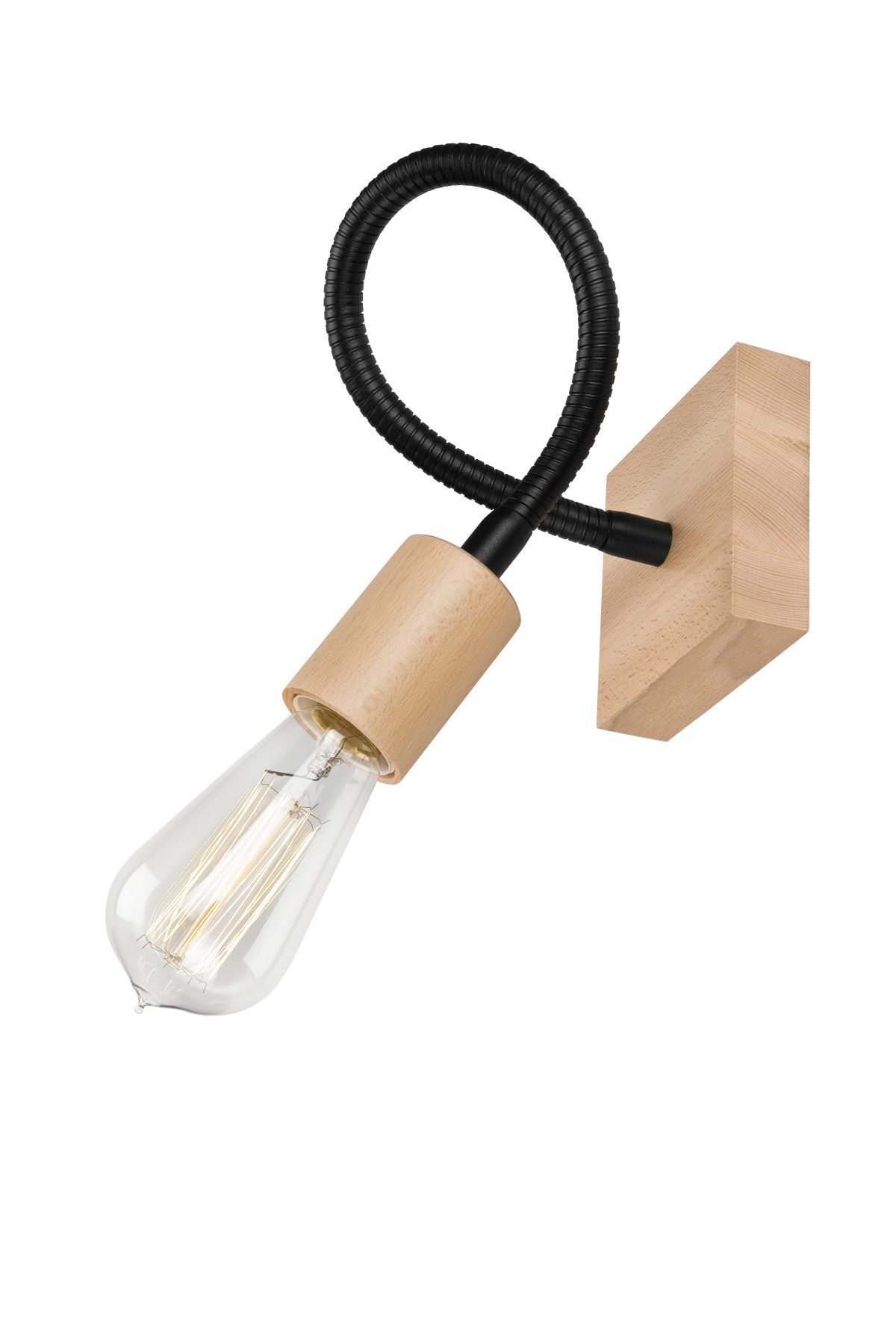 Applique Moderne Bois Noir flexible Lampe