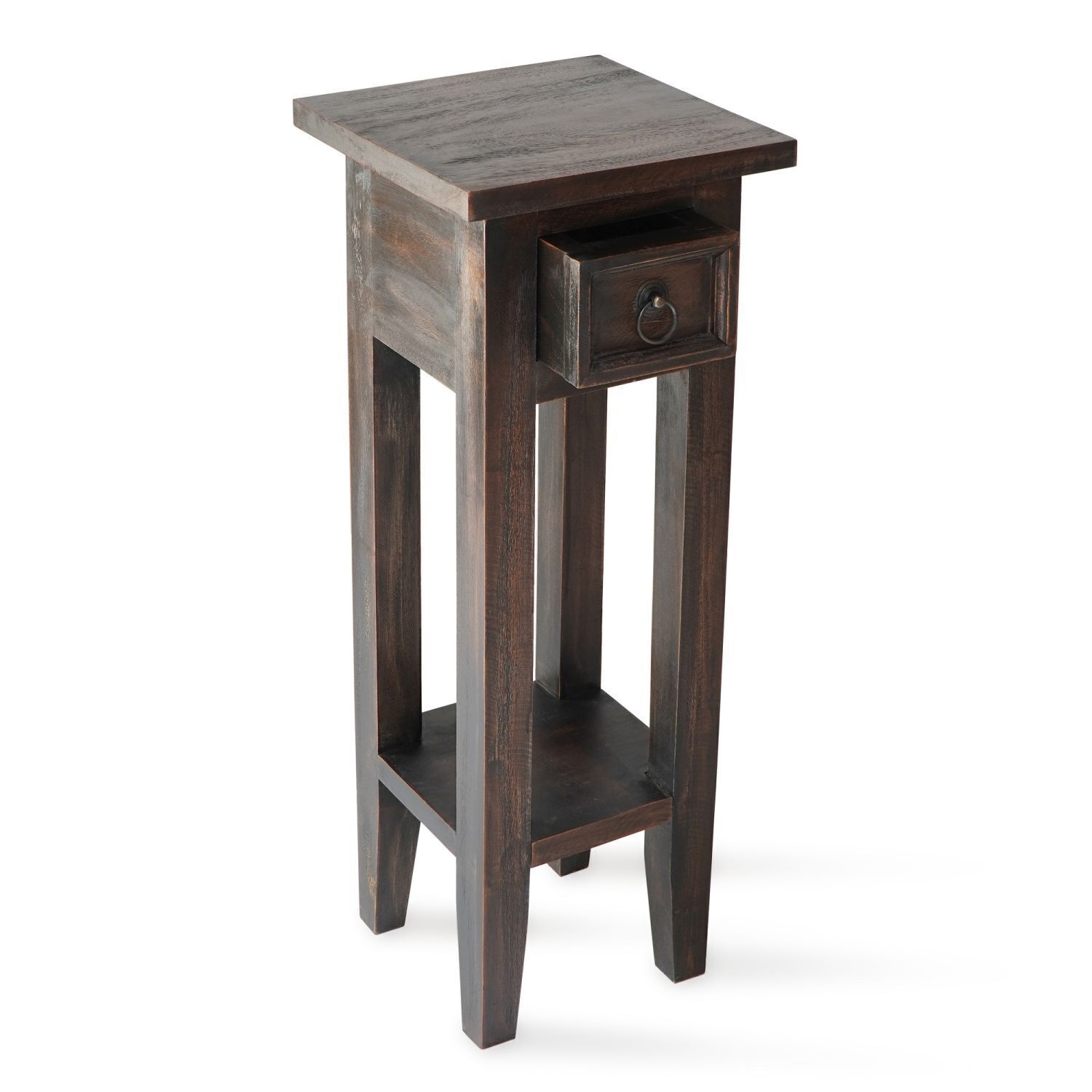 Table de téléphone en acajou L : 25cm Shabby brun