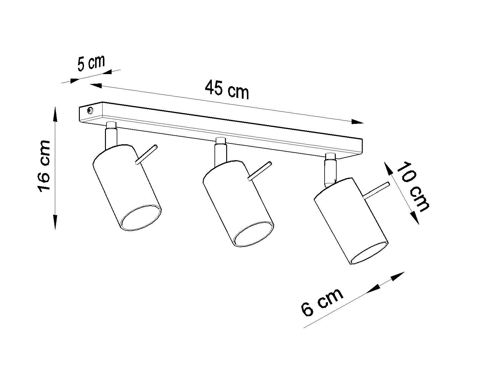 Projecteur de plafond ETNA métal chromé 3-flamme GU10