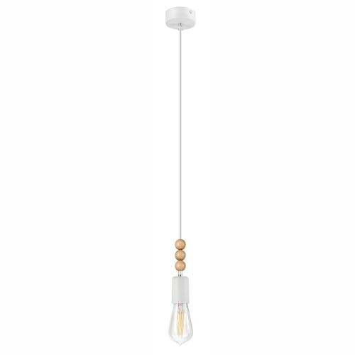 Suspension blanche en bois ronde Table à manger moderne