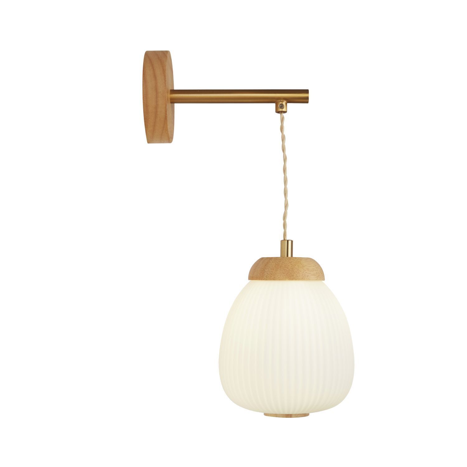 Applique E14 en laiton blanc Moderne verre bois métal