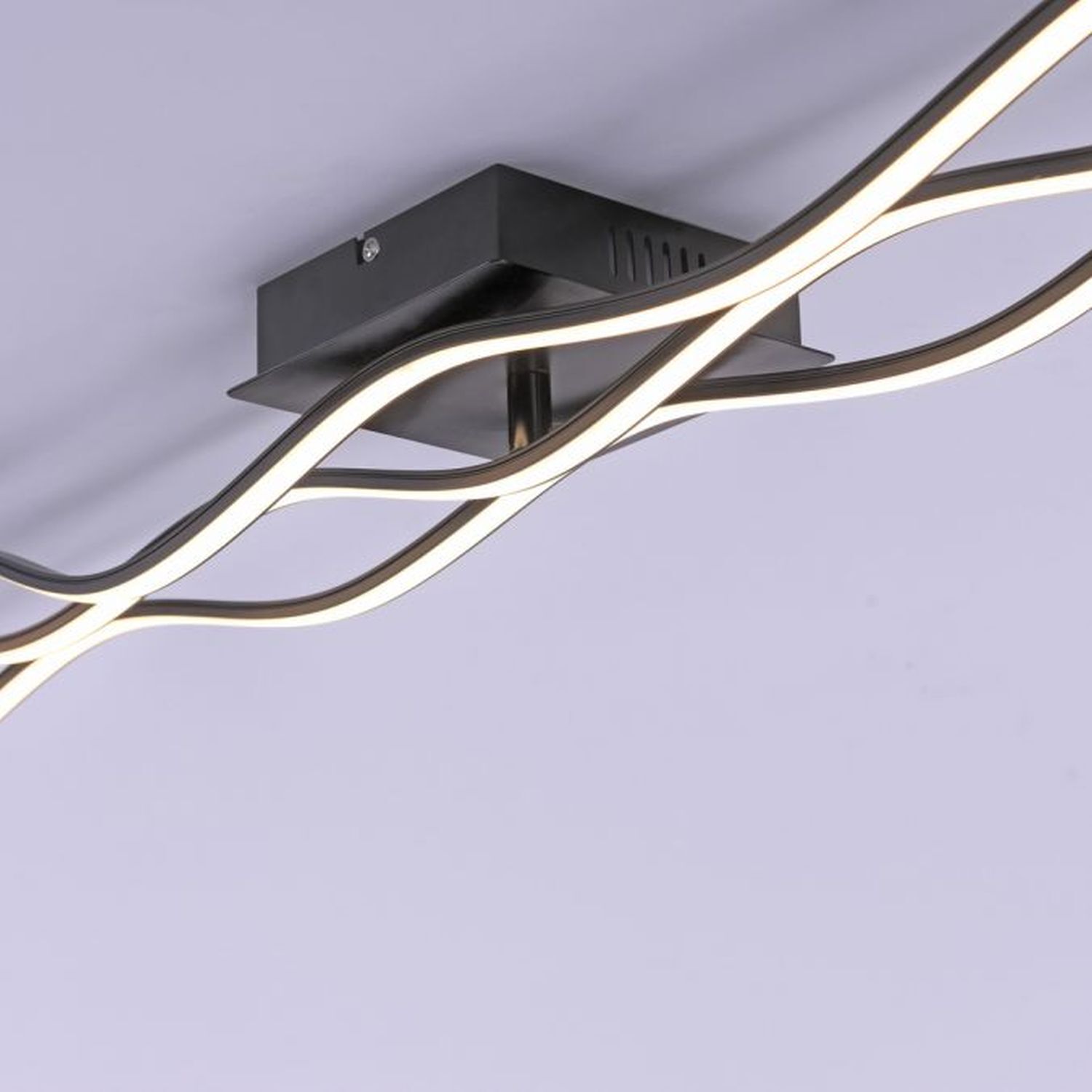 Plafonnier LED Vagues Métal Noir 139 cm 3000 K