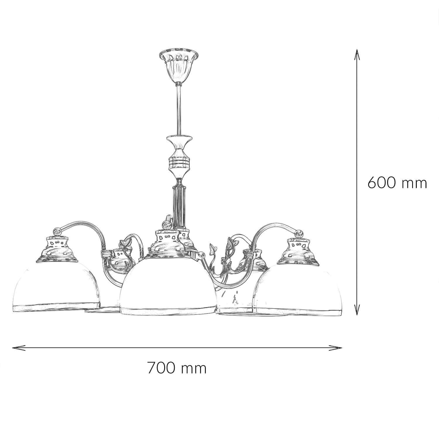 Plafonnier MARLOW laiton antique Ø70cm table à manger