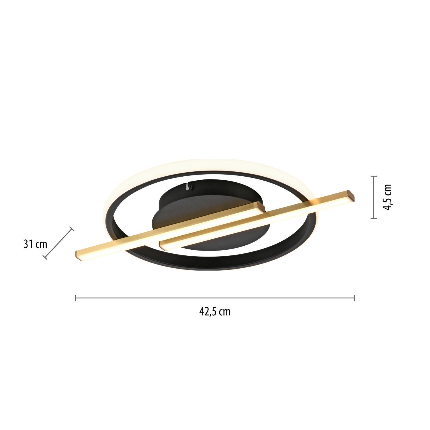 Lampe de plafonnier LED Moderne Noir Laiton 3000 K dimmable