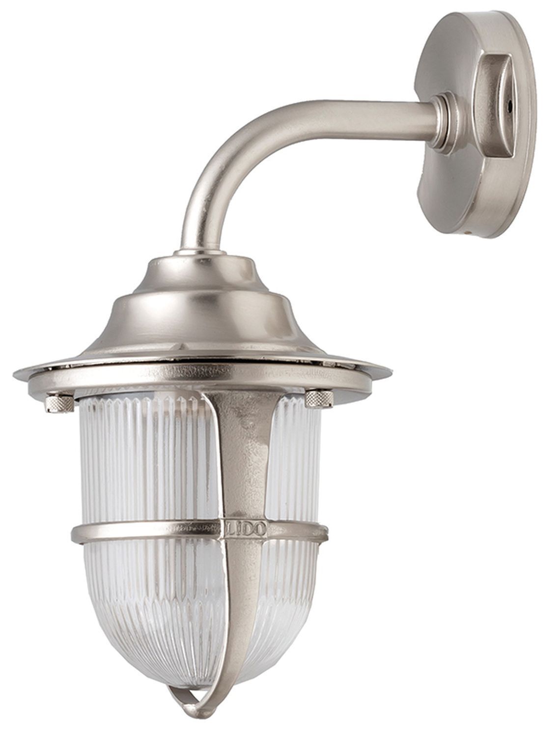Lampe de bateau en laiton nickelé Verre cannelé IP64 extérieur