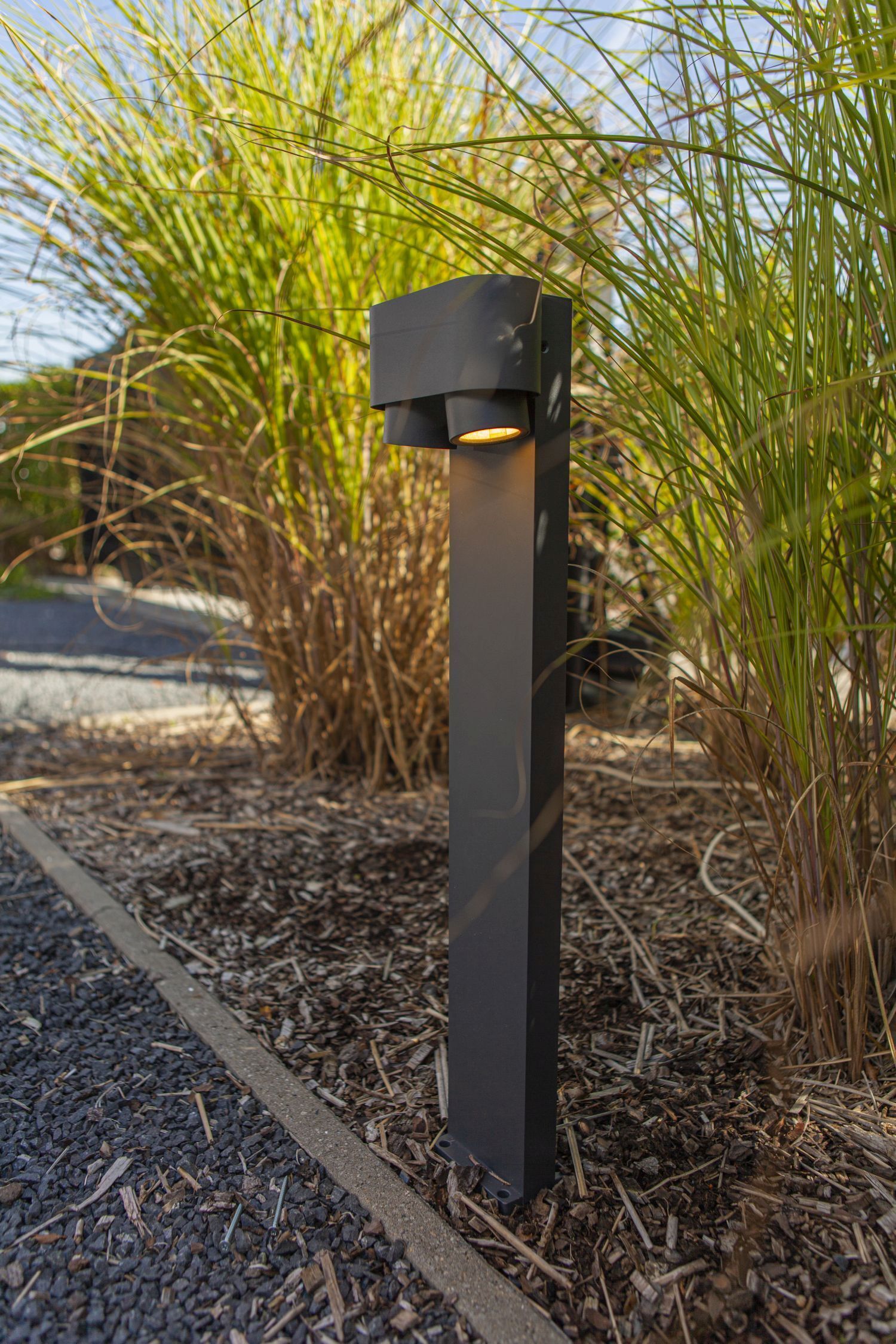 Luminaire d'allée en aluminium GU10 2-flmg 75 cm IP44 Anthracite