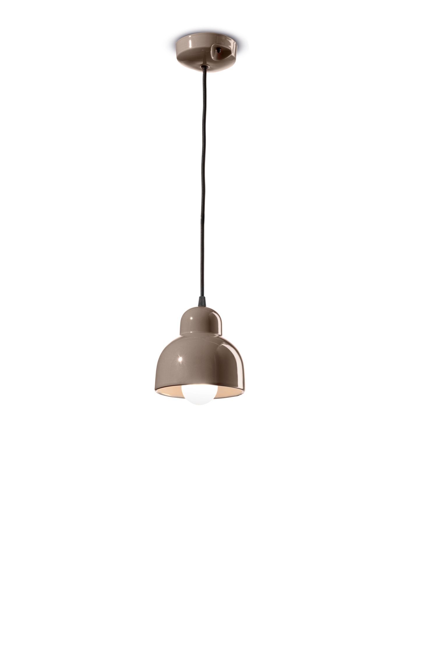 Lampe à suspendre céramique D : 15 cm H : max. 136 cm Marron E27
