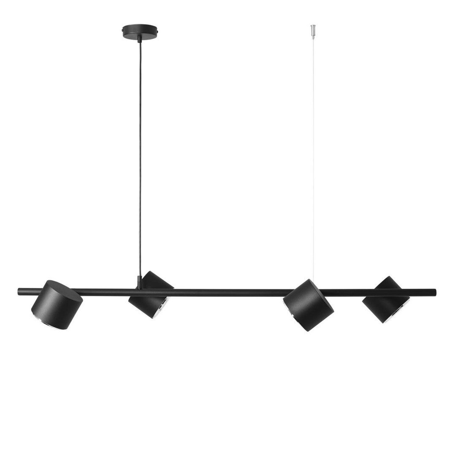 Lampe à suspendre noire en métal 4-flamme GU10 réglable