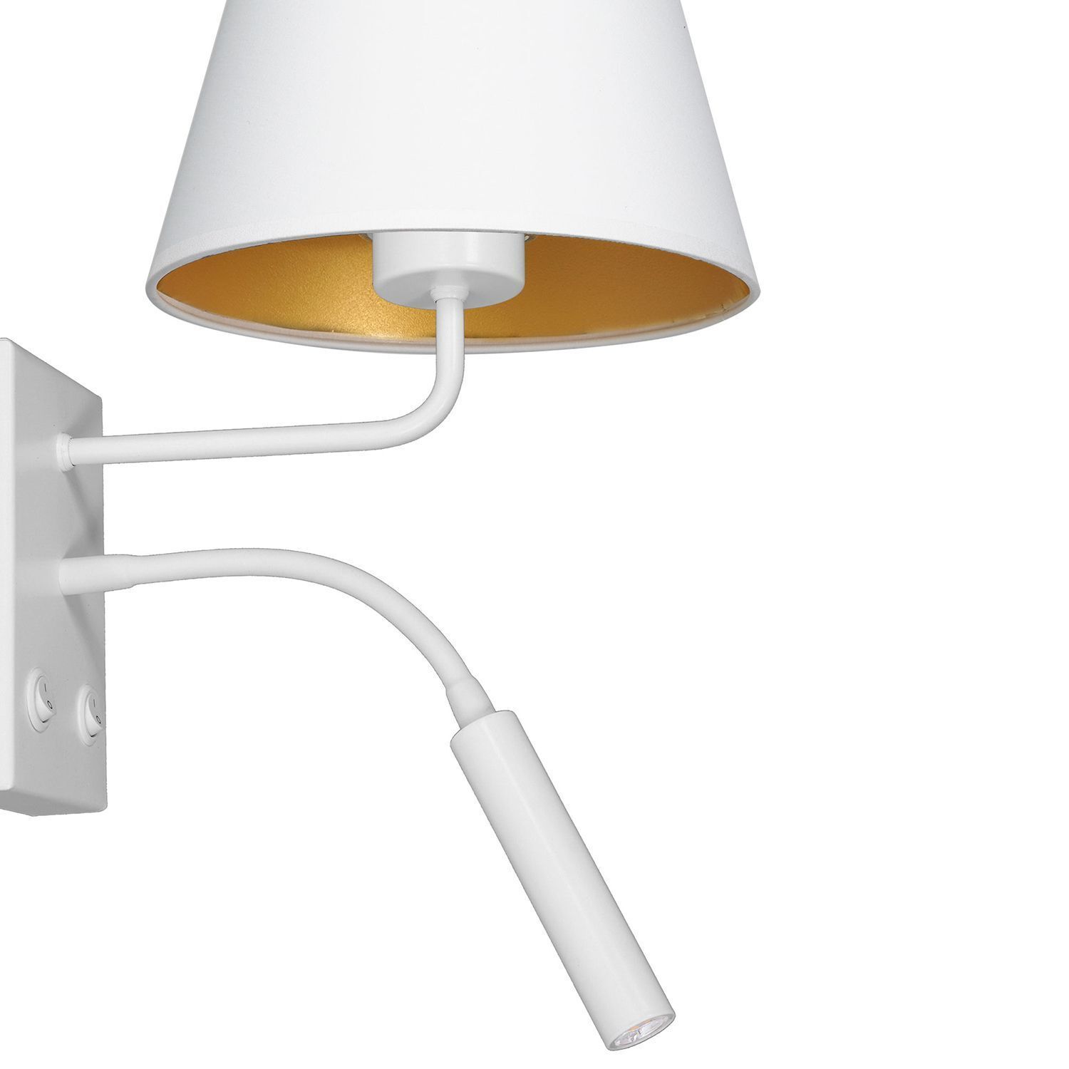 Applique Blendarme Blanc Or Tissu Bras de lecture E27 G9 Lampe, Lampenschirm