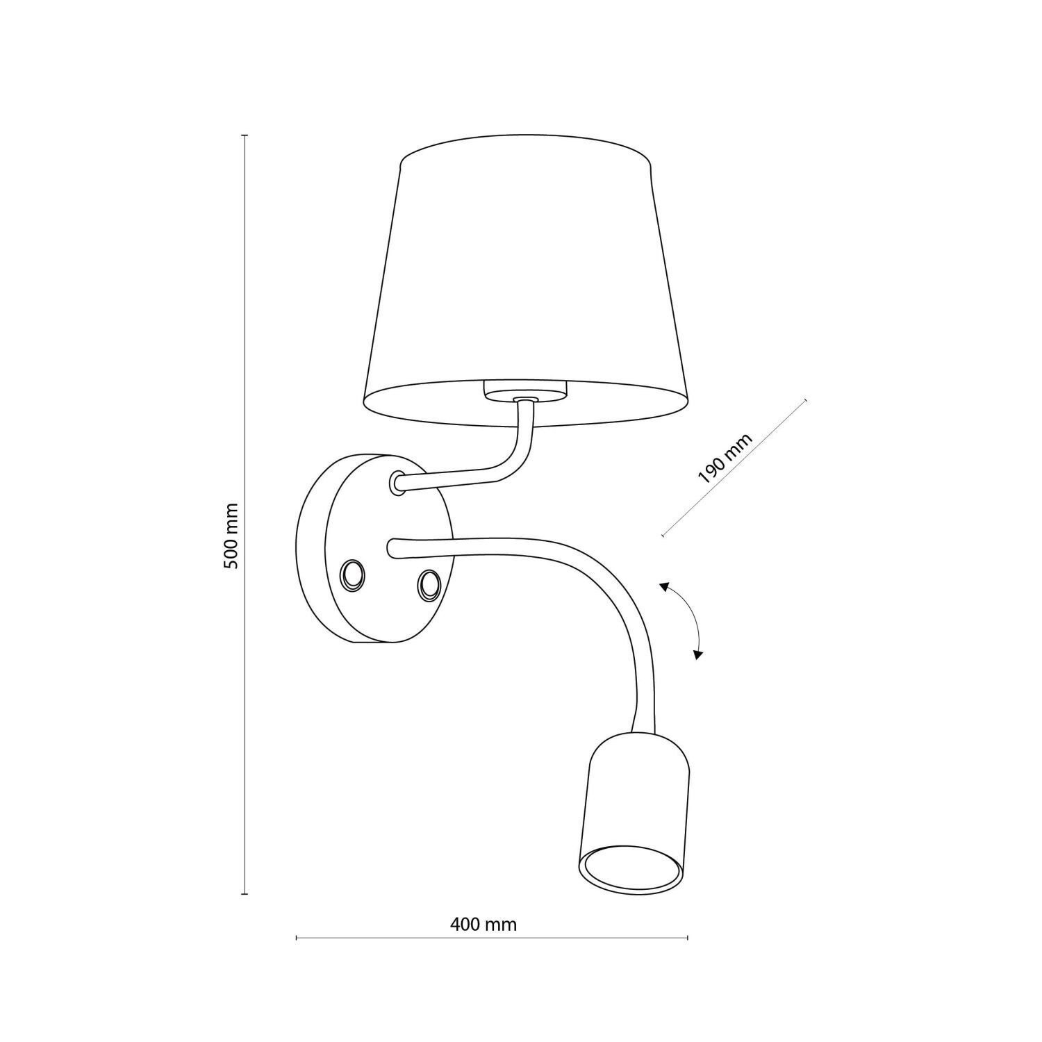 Applique grise avec lampe de lecture extra GU10 Ø16cm