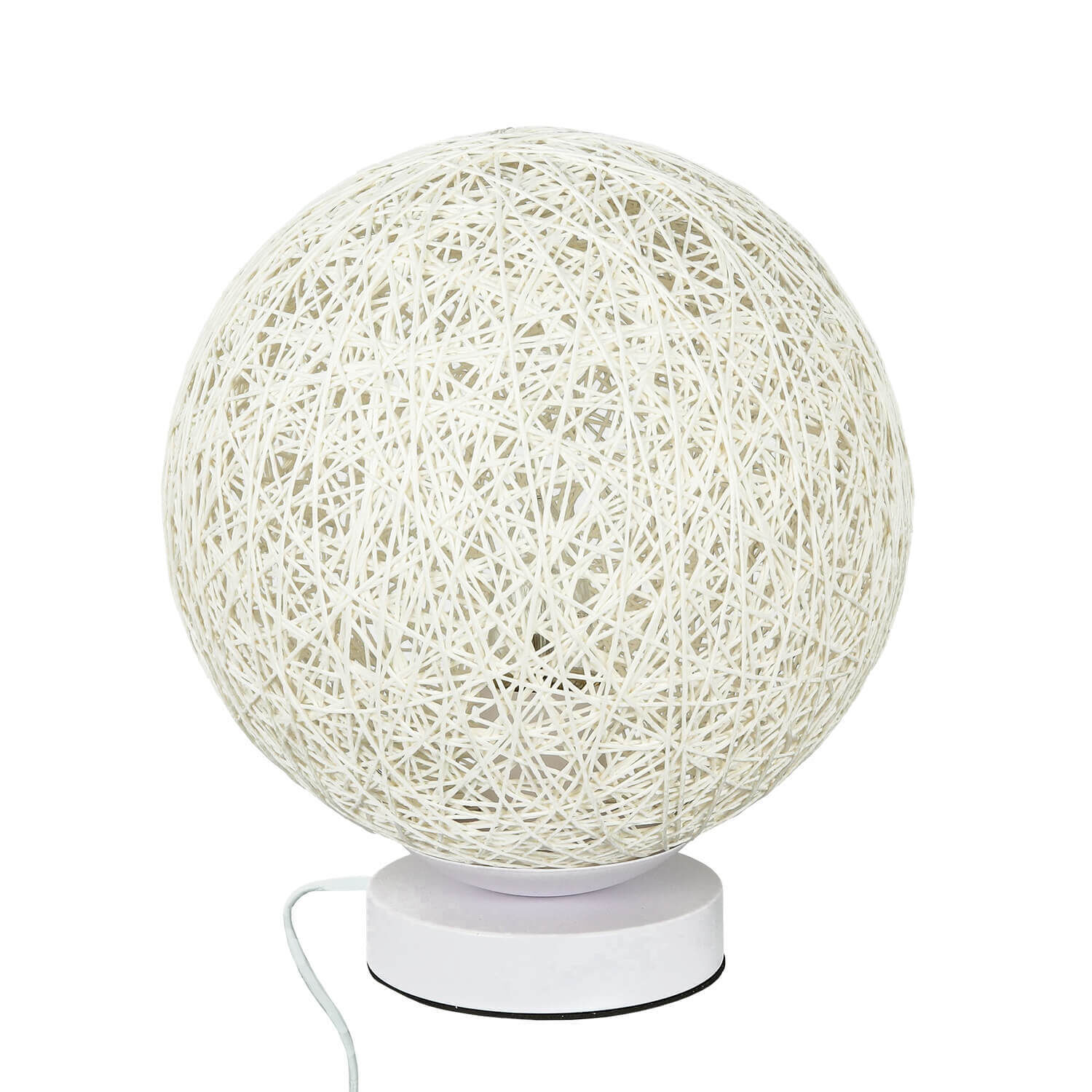 Lampe de table ronde Blanc Boule Tressage E27 Moderne