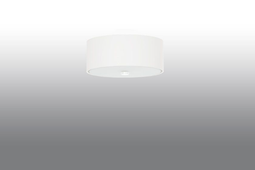 Lampe de plafond blanc tissu verre Ø 30 cm rond faible éblouissement 3x E27