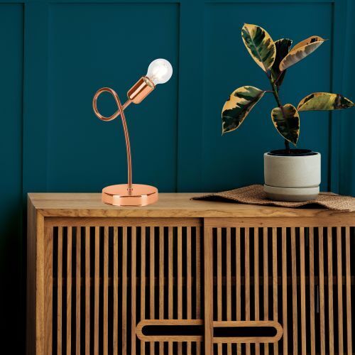 Lampe de table en métal cuivre Moderne H:32cm Lampe